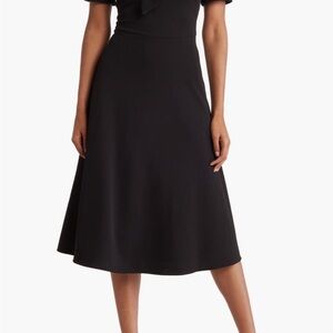 Maggy London Short Sleeve Necktie Midi Dress (6)